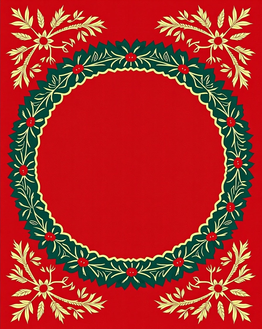 Retro Laurel Wreath Floral Rug