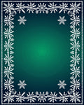 Deep Teal Snowflake Border Rug