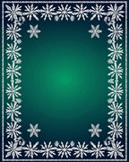 Deep Teal Snowflake Border Rug