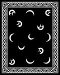 Black White Celestial Crescent Border Rug