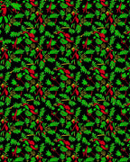 Red Green Tropical Foliage Rug