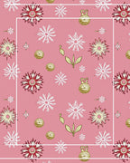 Pink Floral and Snowflake Medallion Rug