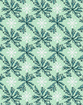 Teal White Snowflake Autumn Bloom Rug