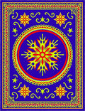 Vibrant Blue Starburst Medallion Rug