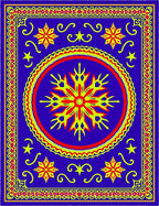 Vibrant Blue Starburst Medallion Rug