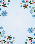 Blue Snowflake Holly Berry Accents Rug