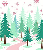 Winter Evergreen Forest Pink Path Rug