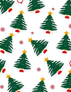Evergreen Christmas Trees Red Socks Rug