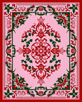 Ornate Red Green Filigree Medallion Rug