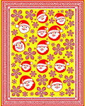 Merry Santa Claus Floral Yellow Rug