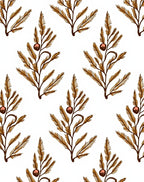 Brown Pine Branch Berry Repeat Rug
