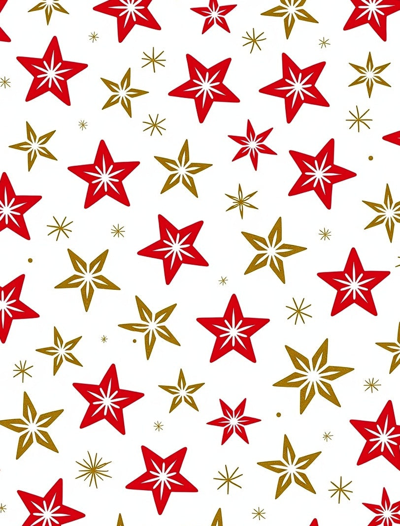 Red Golden Star Scatter Rug