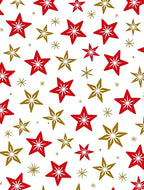Red Golden Star Scatter Rug