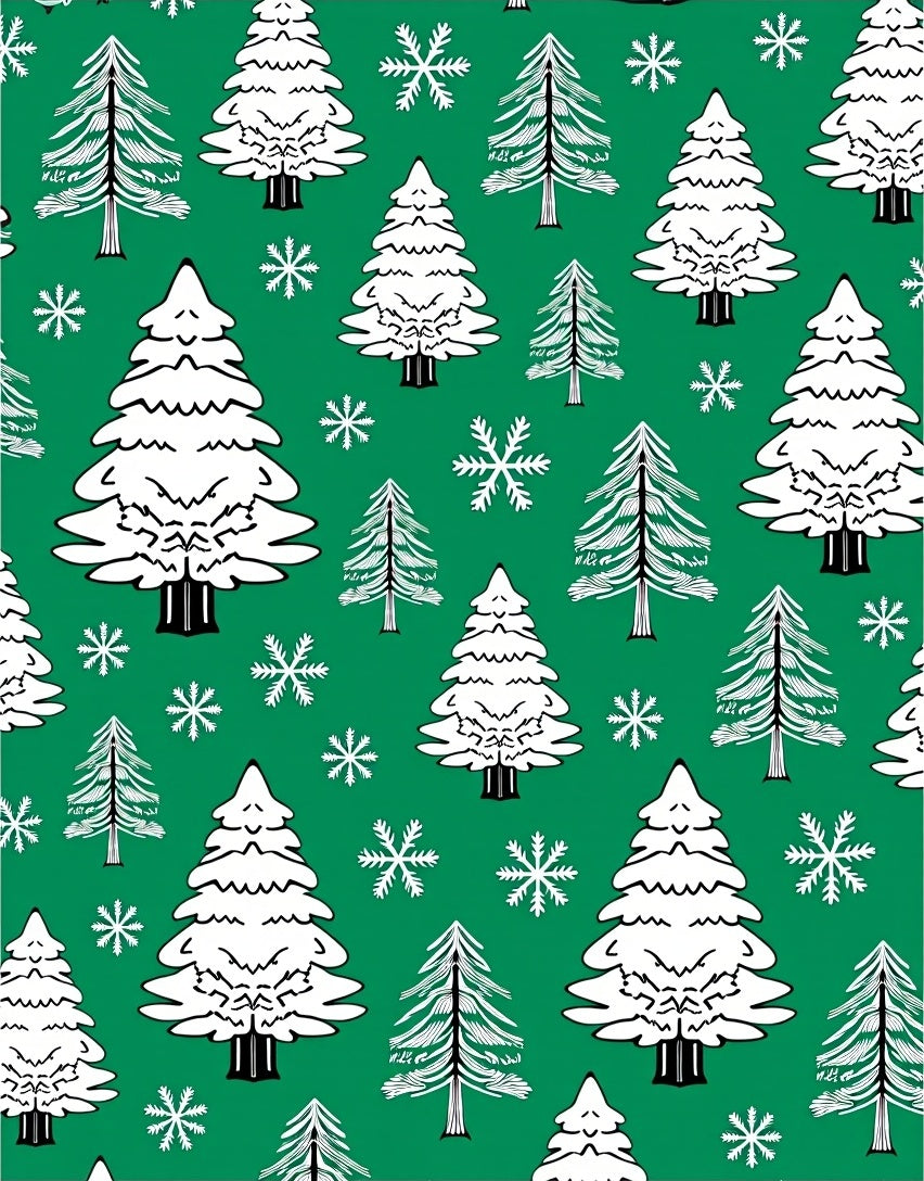 Emerald Green Winter Evergreen Snowflakes Rug