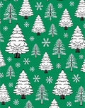 Emerald Green Winter Evergreen Snowflakes Rug