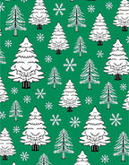 Emerald Green Winter Evergreen Snowflakes Rug