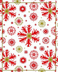 Festive Red Green Snowflake medley Rug