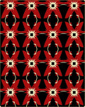 Bold Red Starburst Geometric Rug