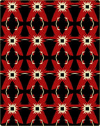 Bold Red Starburst Geometric Rug