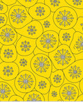 Vibrant Yellow Snowflake Burst Rug