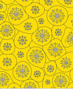 Vibrant Yellow Snowflake Burst Rug
