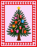 Festive Christmas Tree Gifts Candy Canes Rug