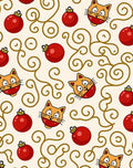 Christmas Cat Ornaments Swirls Rug