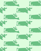 Light Green Abstract Cow Repeat Rug