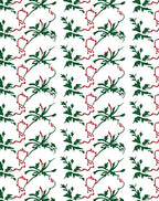 Dark Green Holly Berry Garland Rug