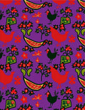 Whimsical Red Hen Folk Art Rug