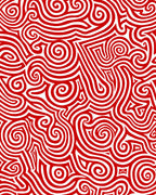 Bold Red Swirl Labyrinth Rug
