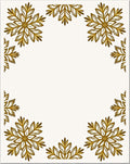 Golden Starburst Snowflake Border Rug