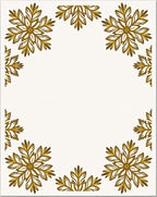 Golden Starburst Snowflake Border Rug