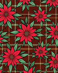 Crimson Red Poinsettia Tartan Rug