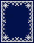 Winter White Snowflake Navy Blue Border Rug