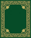 Emerald Green Floral Scroll Border Rug