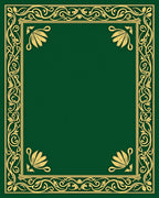 Emerald Green Floral Scroll Border Rug