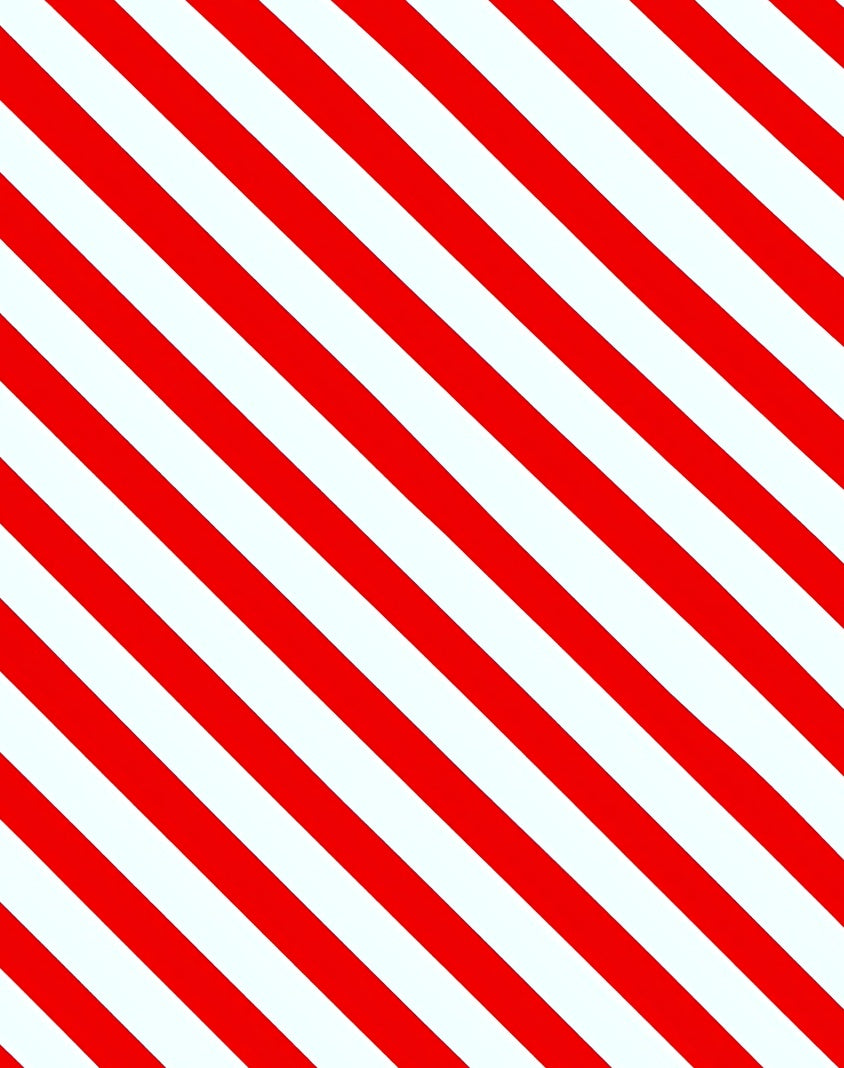 Bold Red White Diagonal Stripe Rug