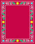 Red White Green Yellow Holly Star Border Rug