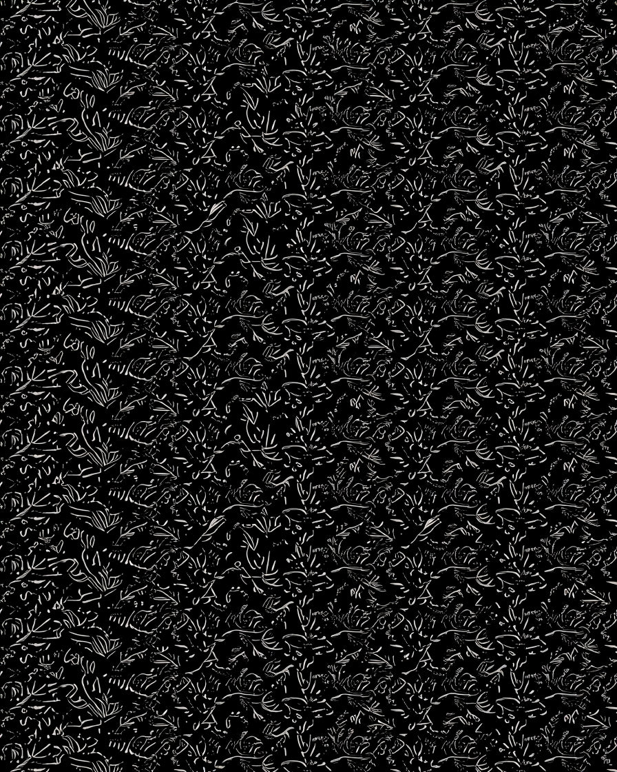 Dark Abstract Sketchy Botanical Vine Rug
