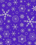 Winter Snowflakes Purple White Abstract Rug