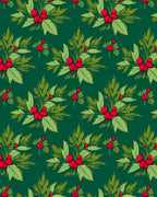 Christmas Holly Berry Garland Rug
