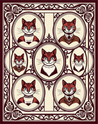 Crimson Tabby Cats Portrait Collection Rug