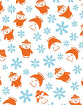 Orange Snowman Blue Snowflake Collage Rug