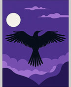 Night Raven Purple Sky Rug