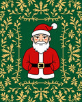 Festive Green Santa Scrollwork Rug