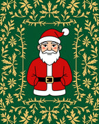Festive Green Santa Scrollwork Rug