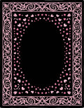 Pink Heart Swirl Border Rug