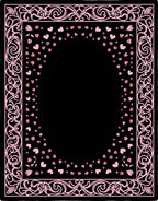 Pink Heart Swirl Border Rug