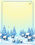 Winter Village Snowscape Ice Blue Rug